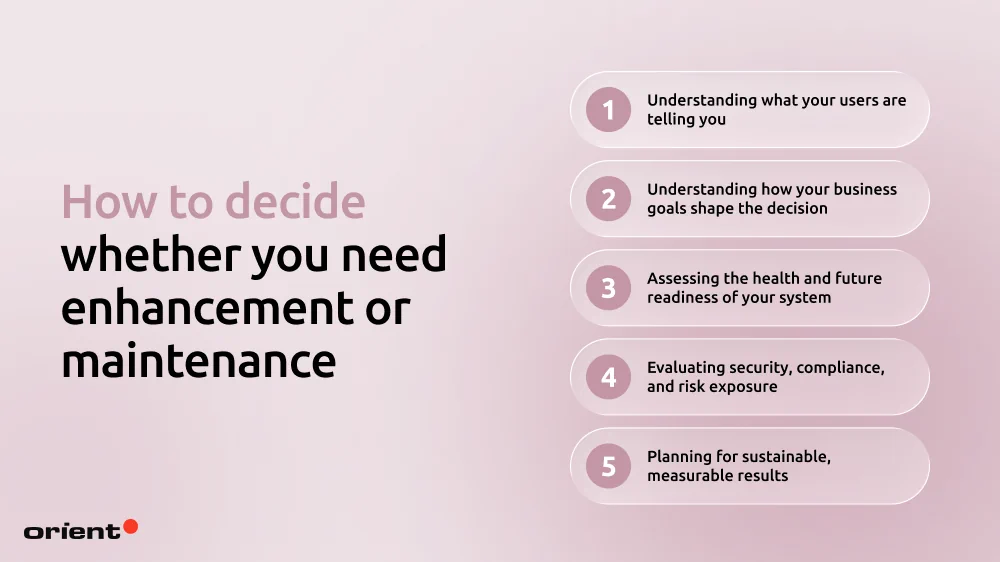 How to decide whether you need enhancement or maintenance
